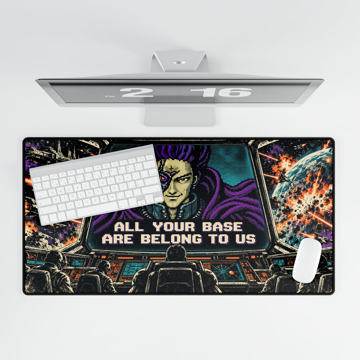 All Your Base Are Belong To Us | Retro Space Battle Mousepad