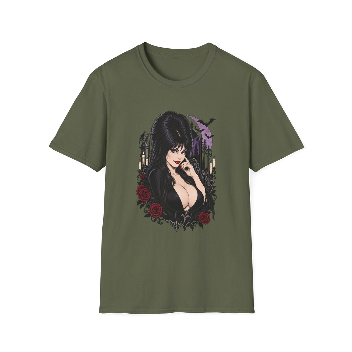 Elvira | Mistress of the Dark | Gothic Vampyress Pinup Girl | Sexy Halloween T-Shirt