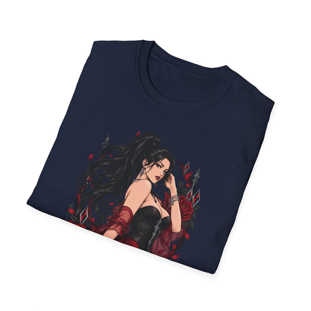 The Seducer | Sexy Black Haired Pony Tail Pin Up Girl Graphic Shirt