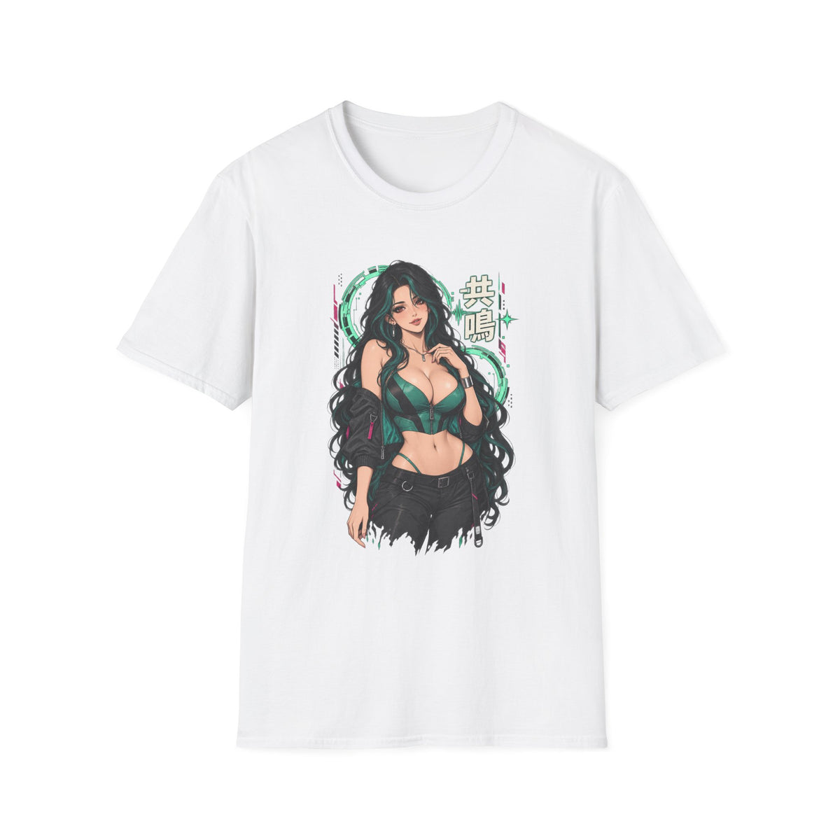 Jade | Sexy Anime Pin Up Girl | Waifu Graphic T‑Shirt
