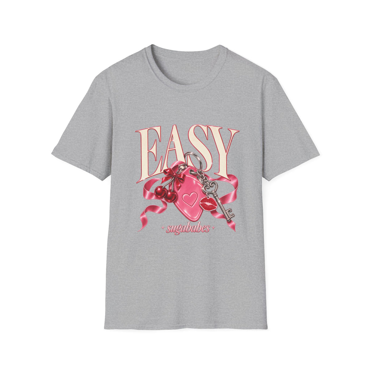 Sugababes | Easy Lockheart Pink Key & Heart Graphic T Shirt