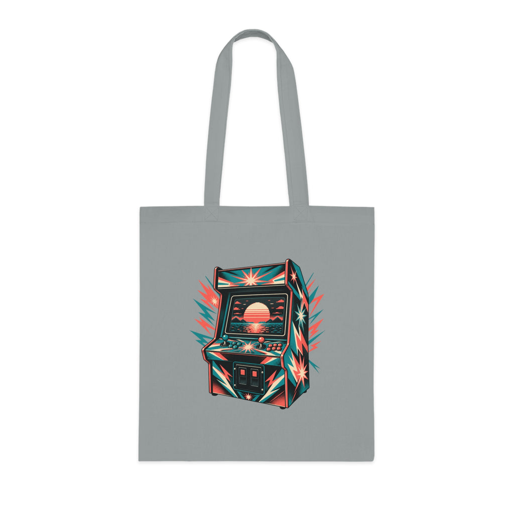 Retro Arcade Cotton Tote Bag Pixel Art Gaming Shopper Gamer Gift