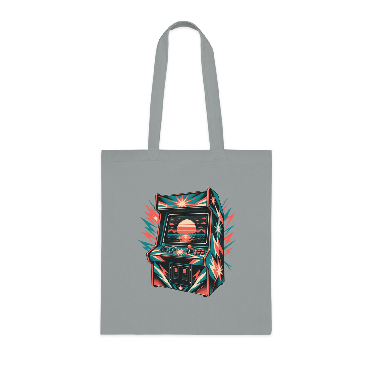 Retro Arcade Cotton Tote Bag Pixel Art Gaming Shopper Gamer Gift