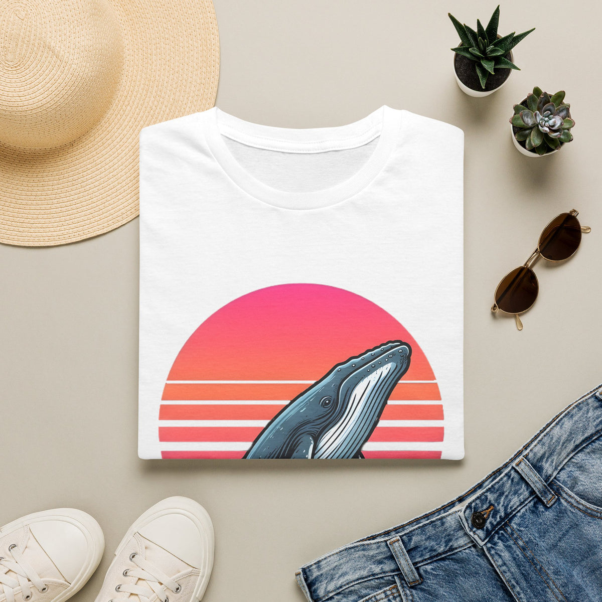 Pacific Breach - Vintage Whale / Summer Sealife T Shirt