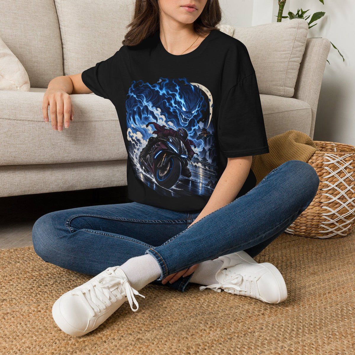 Demon of the Storm | Night Rider | Japanese Urban Motorcycle Tee