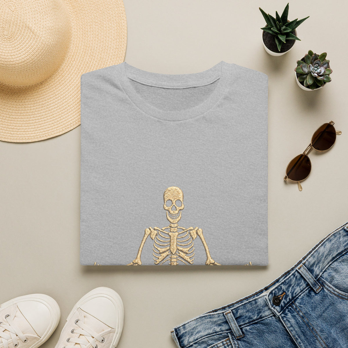 Skeleton Yoga T-Shirt - 'Don't Trip' Funny Skeleton GTA 6 Inspired