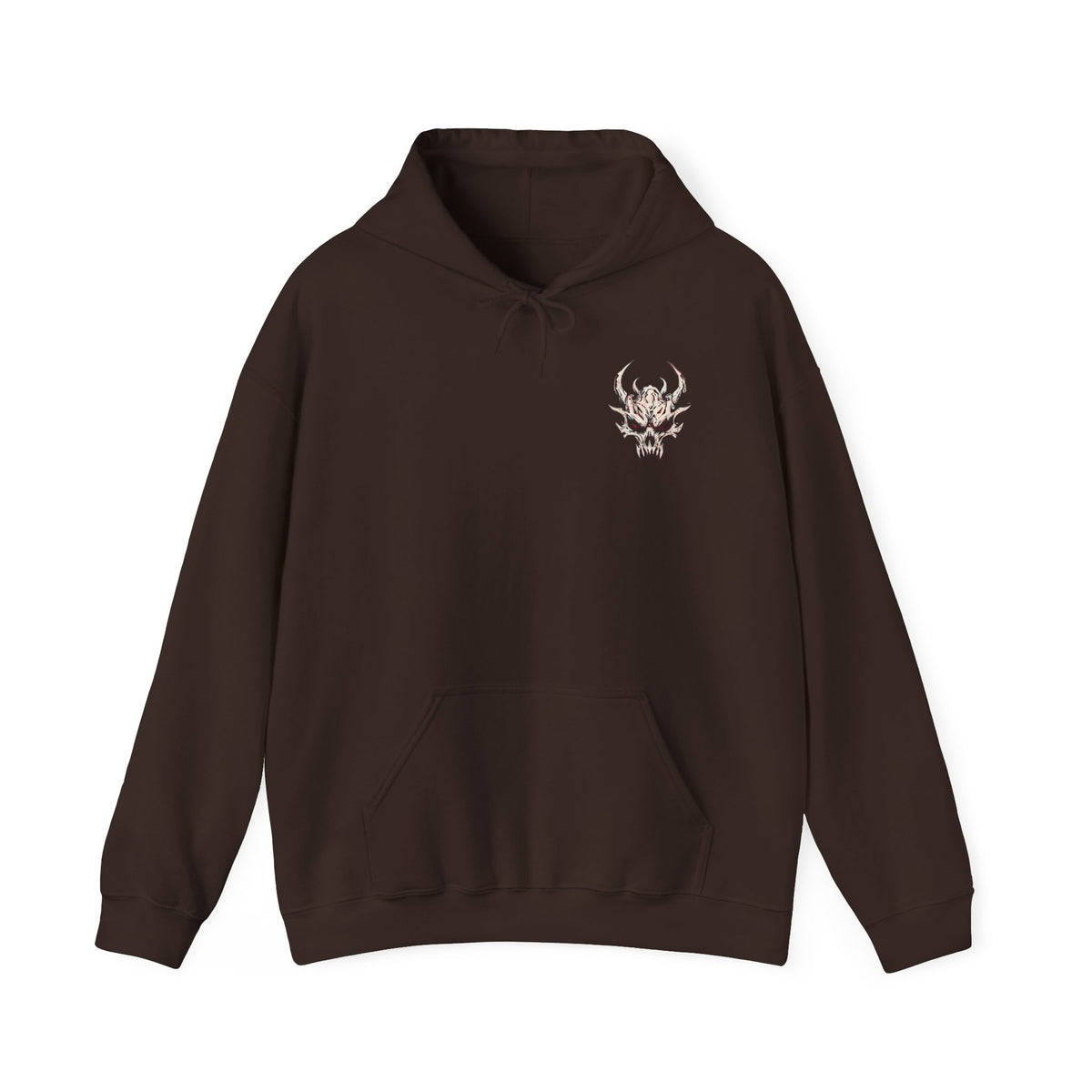 Skull Flame Chest Hoodie — Gothic Streetwear Pullover