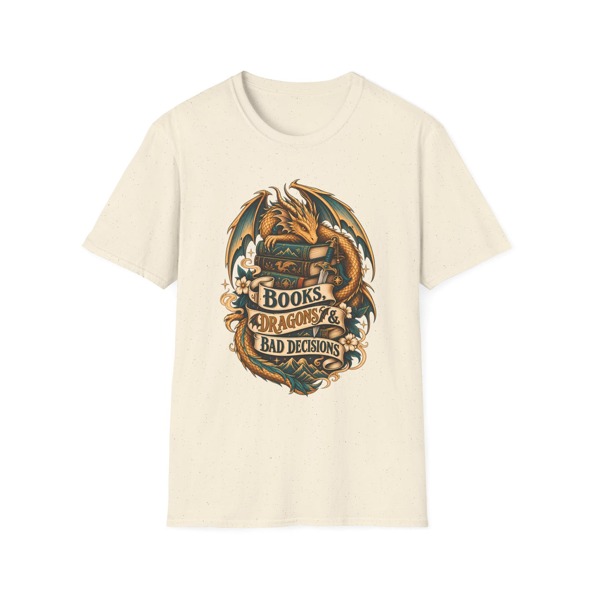 Books, Dragons & Bad Decisions | Fourth Wing Inspired Fantasy Reader T-Shirt