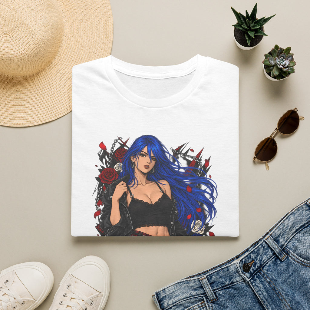 Blue Haired Rock Chick | Japanese Anime Style Pin-up Girl