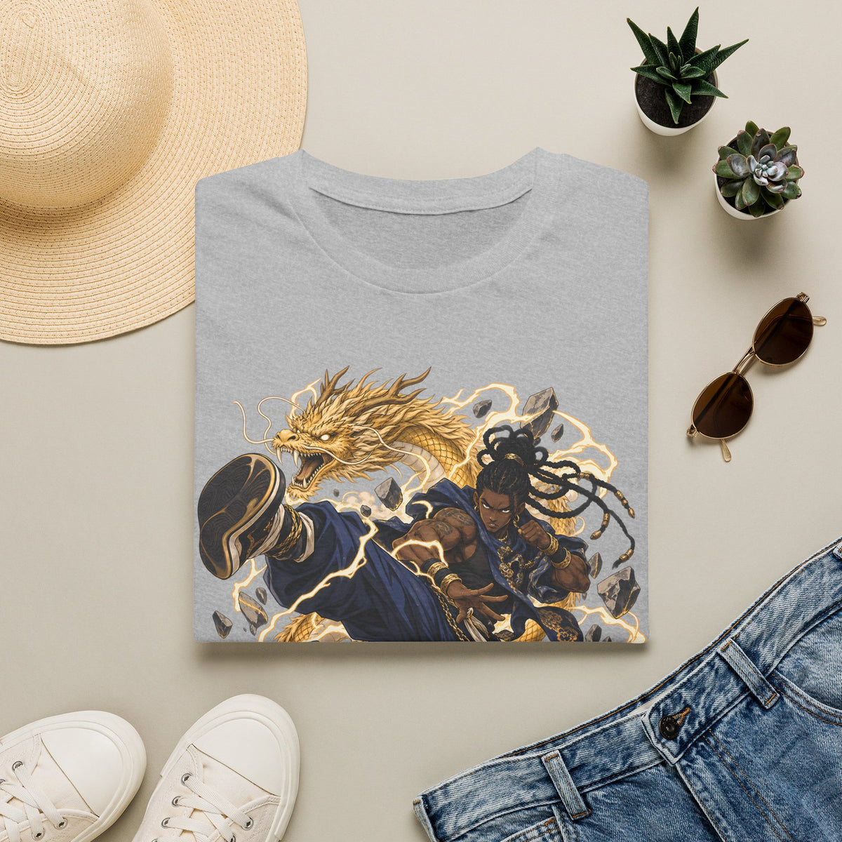 Golden Dragon | Ninja Dragon Kick | Martial Arts Warrior T Shirt
