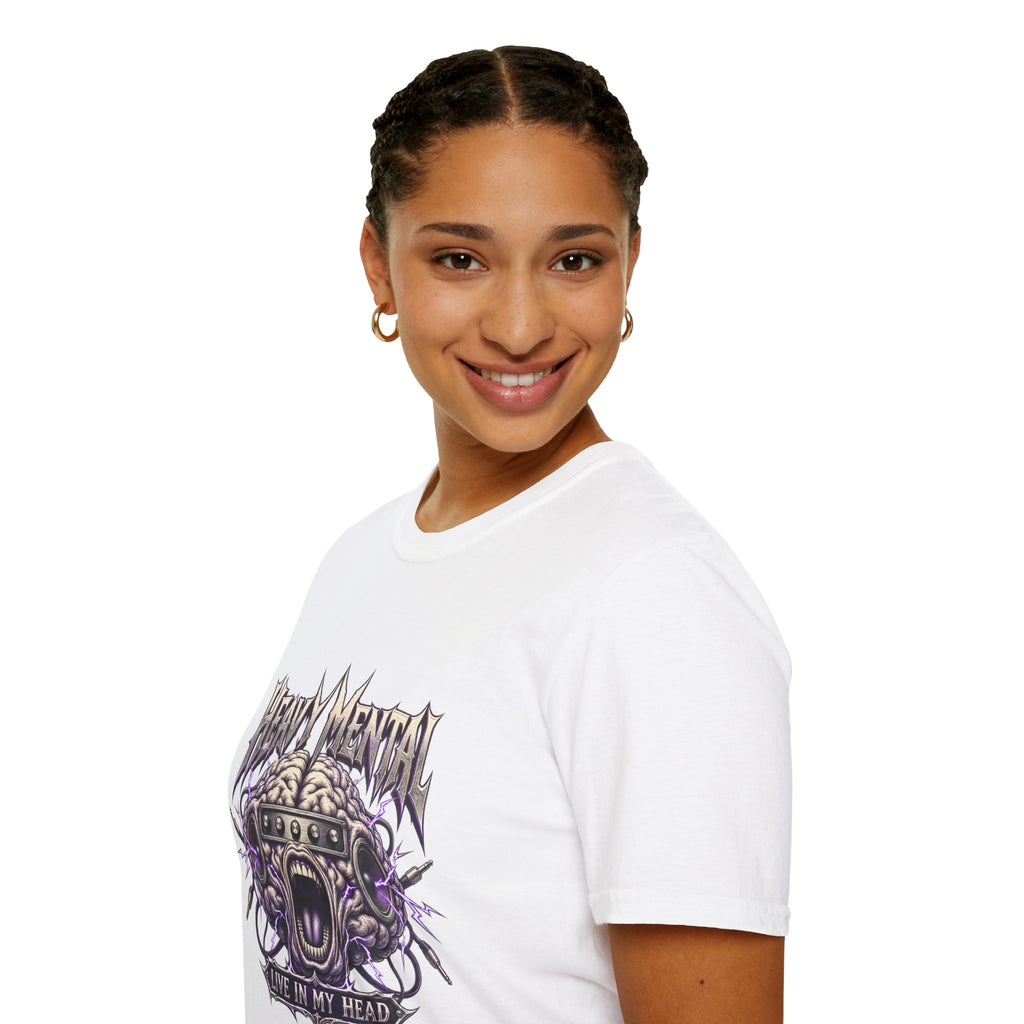 Heavy Mental T-Shirt | Live In My Head' Metal Graphic Tee