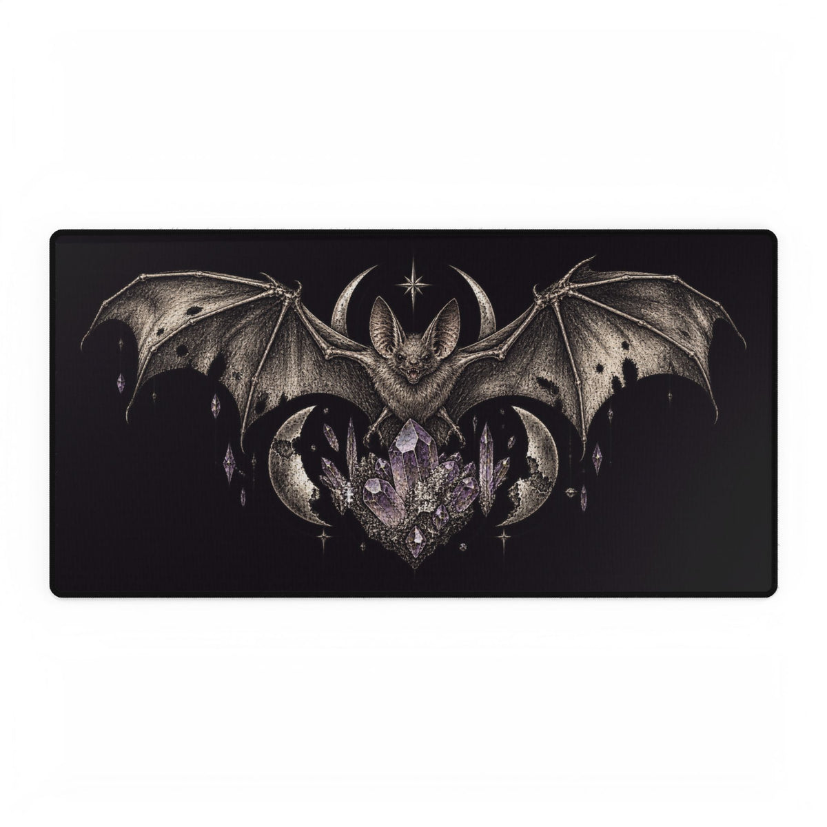 Mouse Mat | Gothic Bat & Amethyst Crystal | Occult Night Art Desk Pad