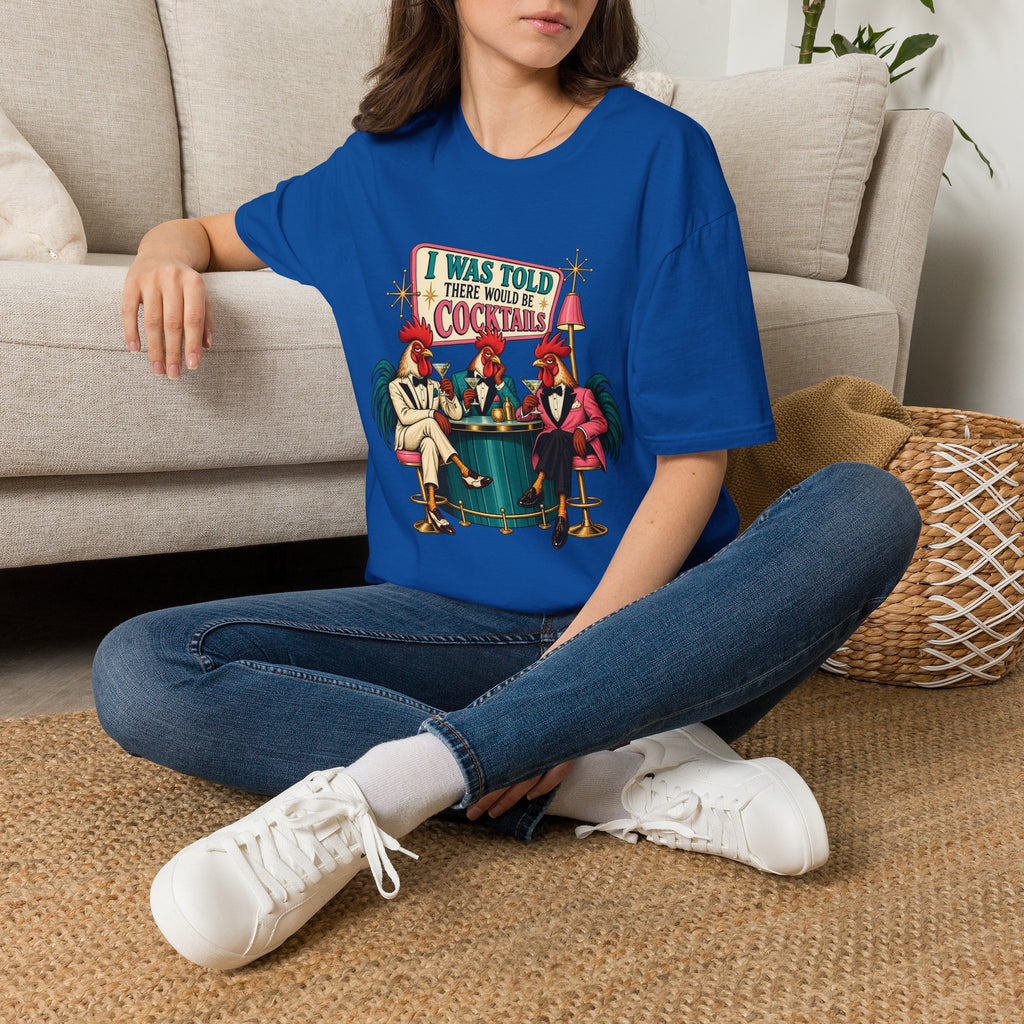 I Was Told There Would Be Cocktails T-Shirt | Retro Flamingo Bar Cocktail Tee