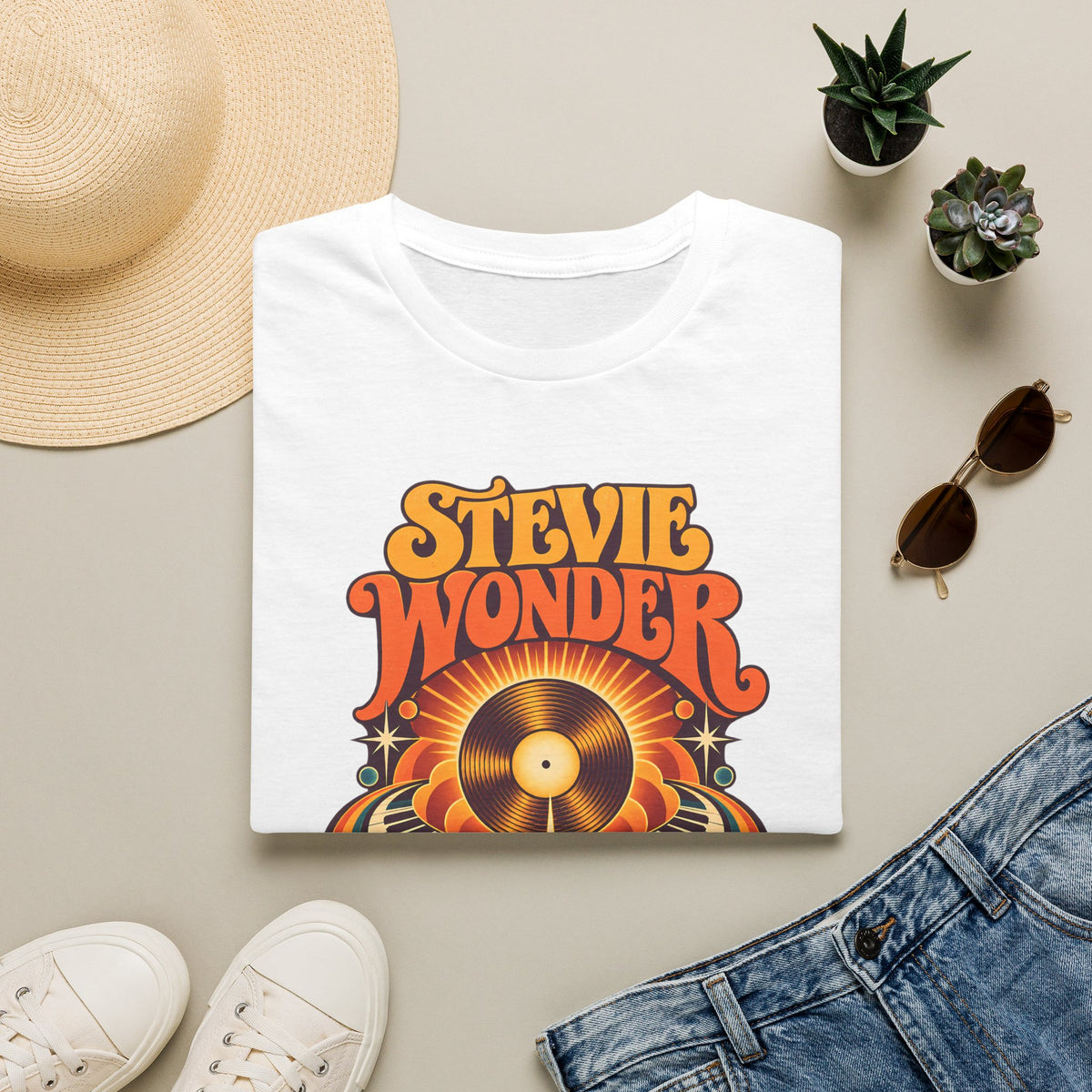 Stevie Wonder Retro Vinyl Tee - Songs In The Key Of Life Graphic T-Shirt
