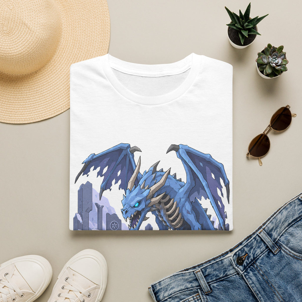 Vorkath Blue Ice Dragon T-Shirt - Fantasy Dragon Graphic Tee
