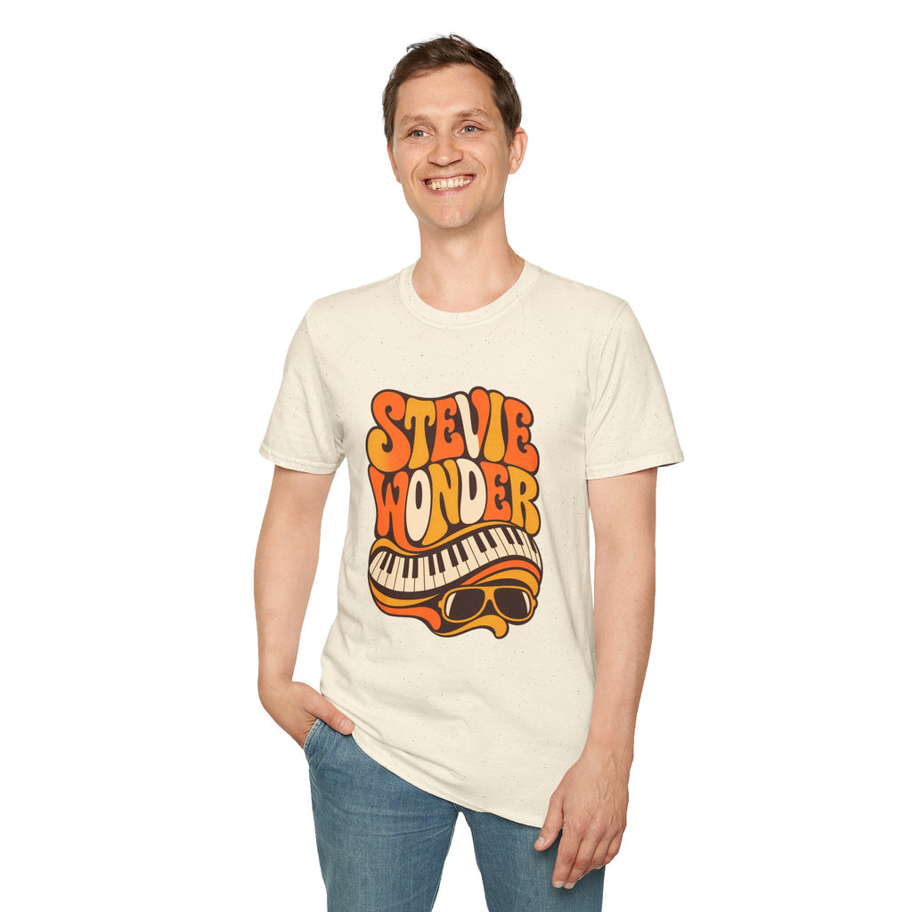 Stevie Wonder Piano Psychedelic Retro Band T-Shirt