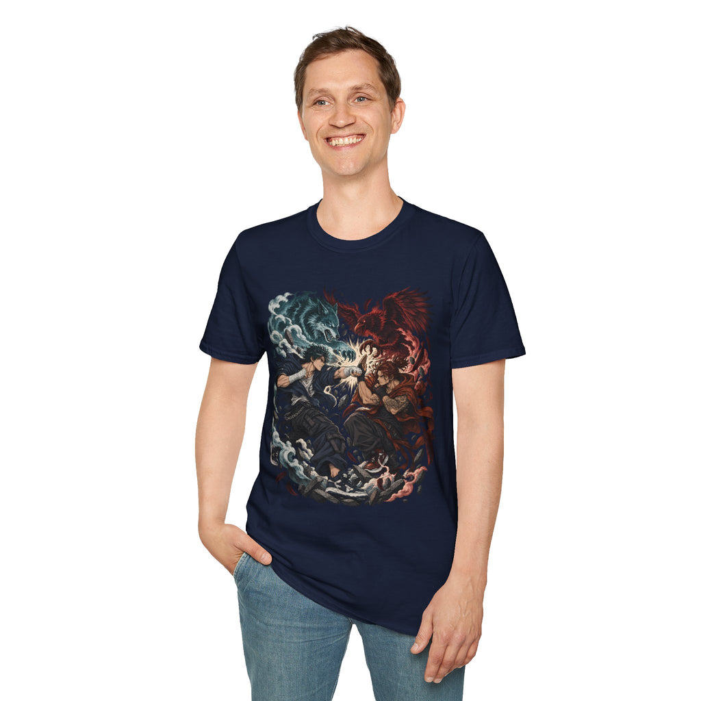Yin Yang | Wolf Demon vs Phoenix | Japanese Anime Ninja T Shirt