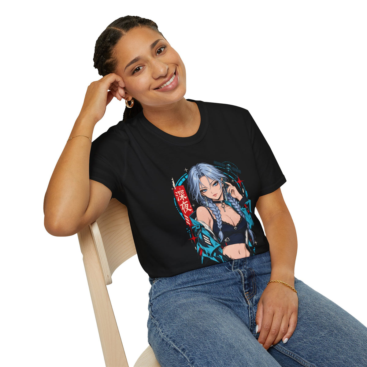 Ice | Sexy Anime Cyber Pin Up Girl Graphic T-Shirt