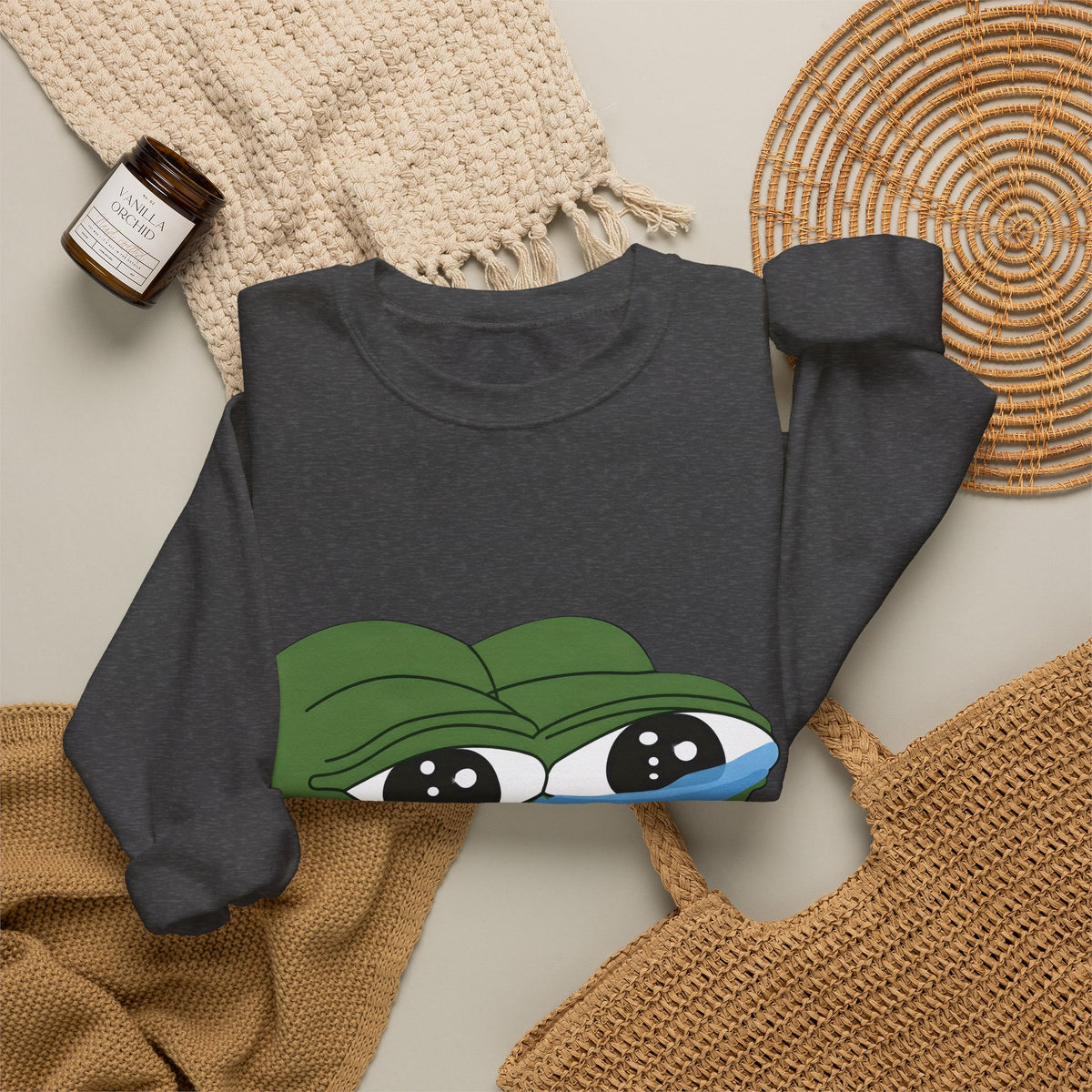 Crying Pepe Graphic Sweatshirt