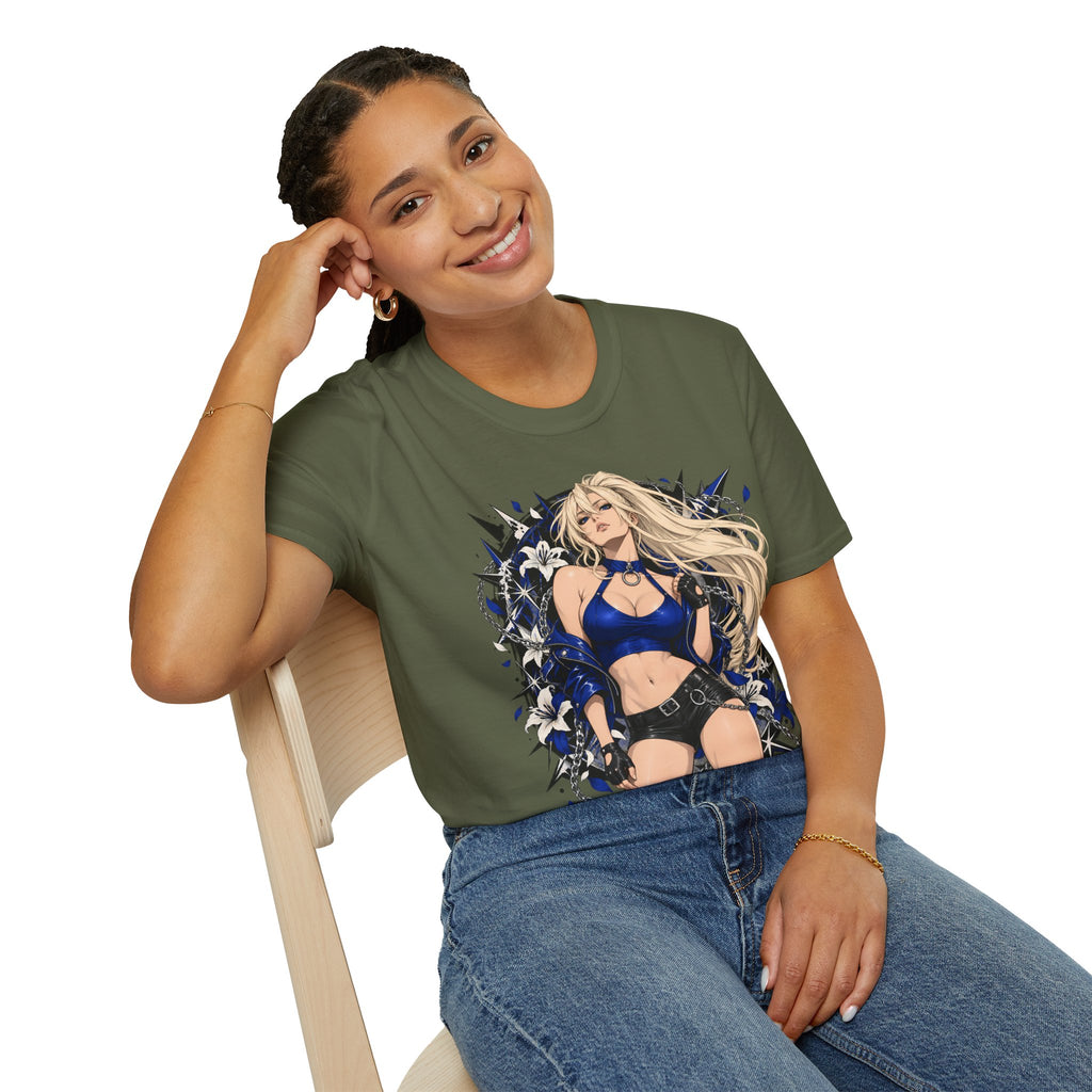 Electric Girl | Japanese Anime | Blonde Bombshell Pin Up Graphic Shirt