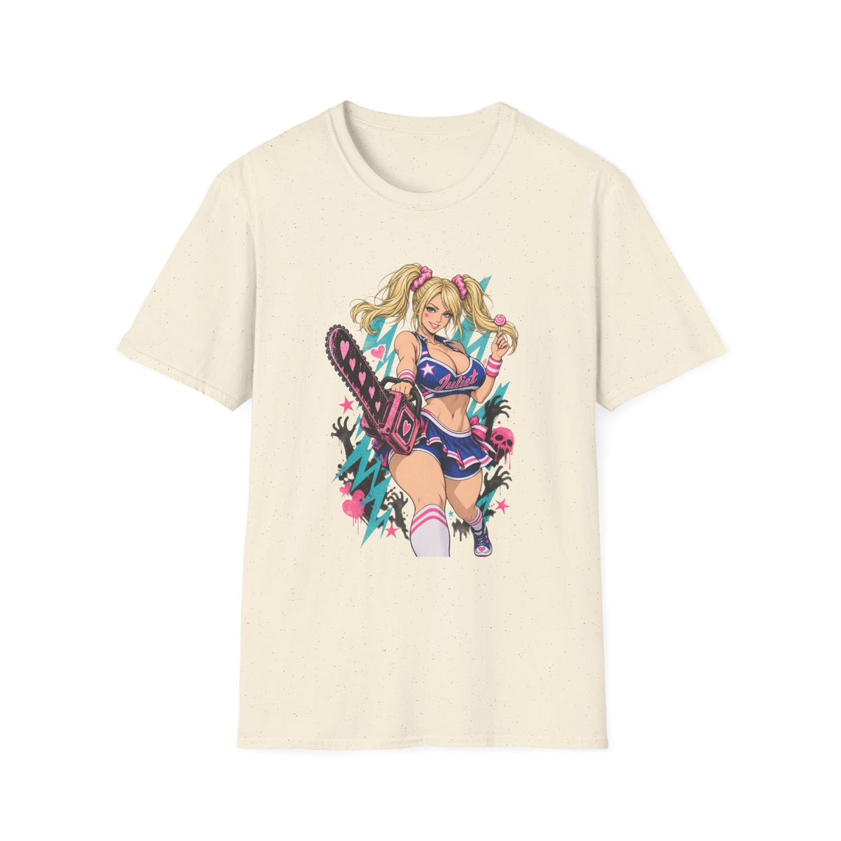 Juliet Starling | Lollipop Chainsaw | Anime Pin Up Girl with Chainsaw T-Shirt
