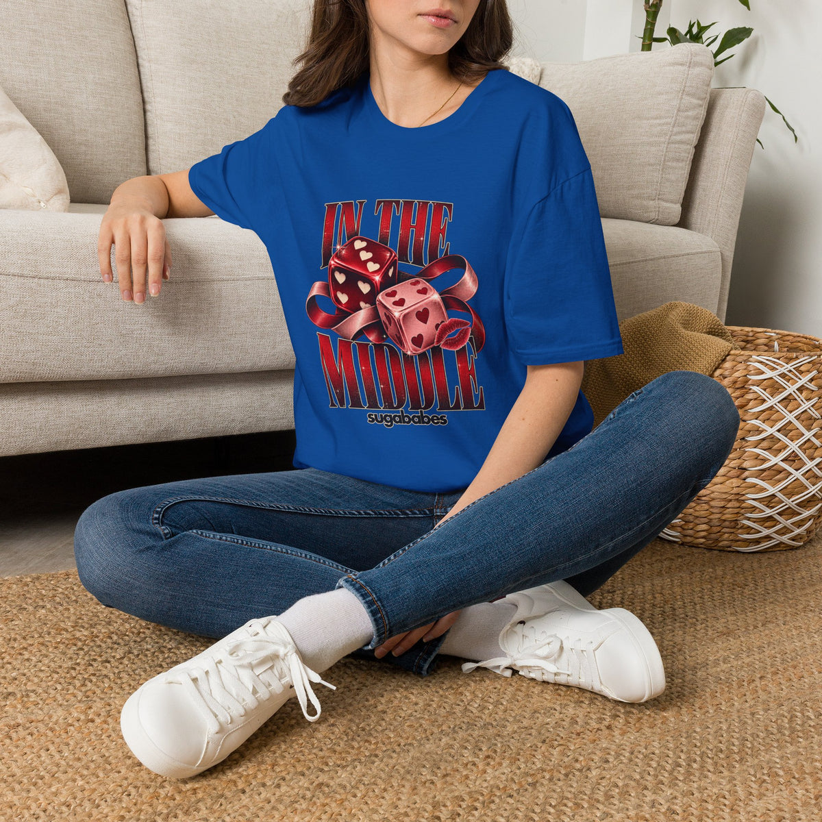 In The Middle | Sugababes | Retro Red Dice Graphic T Shirt