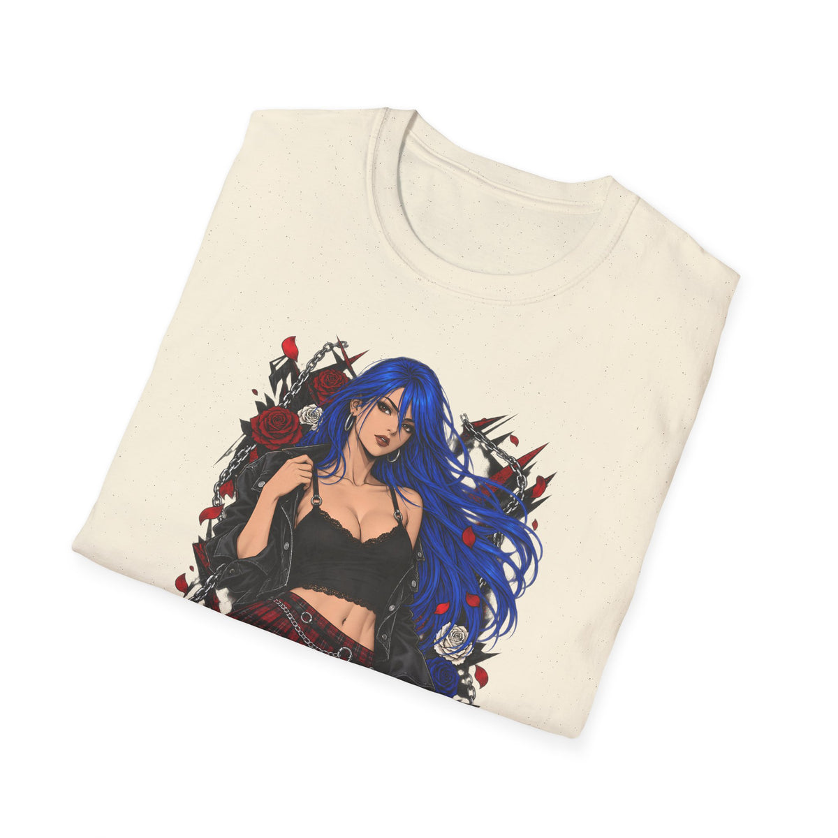 Blue Haired Rock Chick | Japanese Anime Style Pin-up Girl