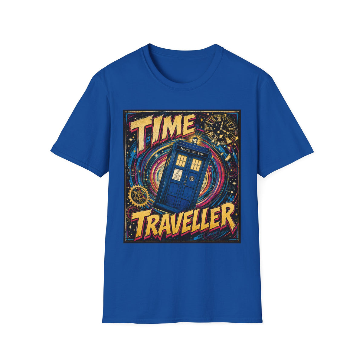 Time Traveller T-Shirt — Retro Space Police Box Graphic Tee