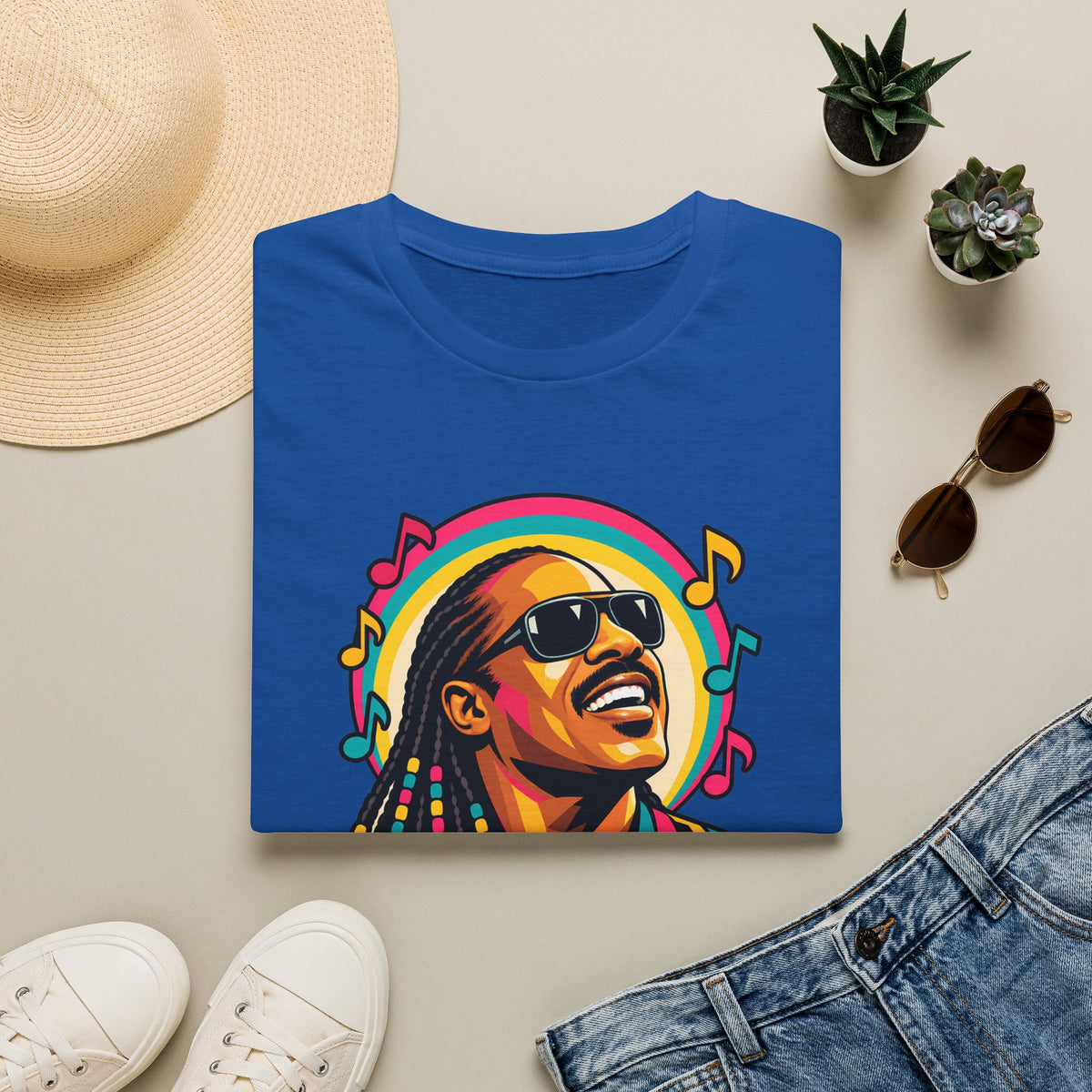 Stevie Wonder Life in Colour Music Legend Portrait T-Shirt