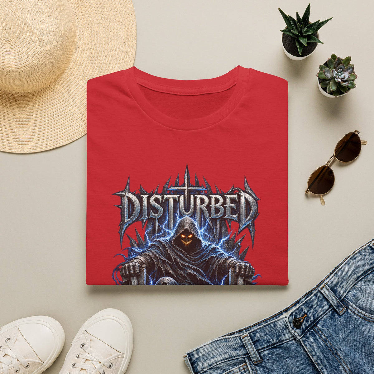 Disturbed | Storm Throne | The Guy | Grim Reaper Band T-Shirt