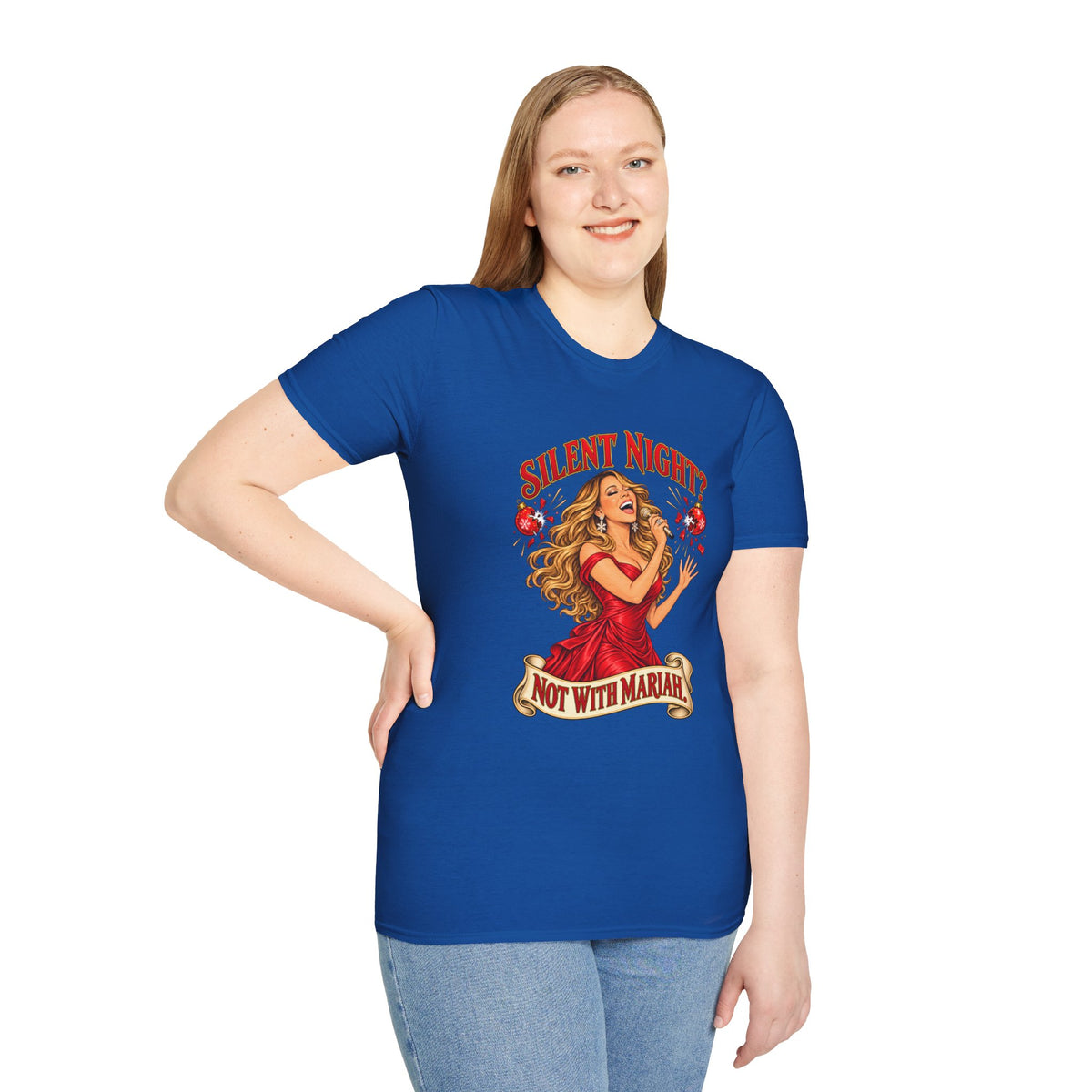 Mariah Carey Christmas T-Shirt | Silent Night? Not With Mariah Retro Holiday Tee