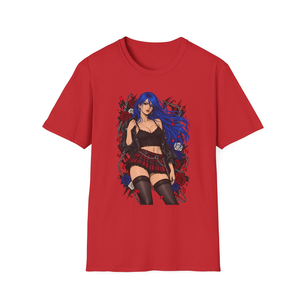 Blue Haired Rock Chick | Japanese Anime Style Pin-up Girl