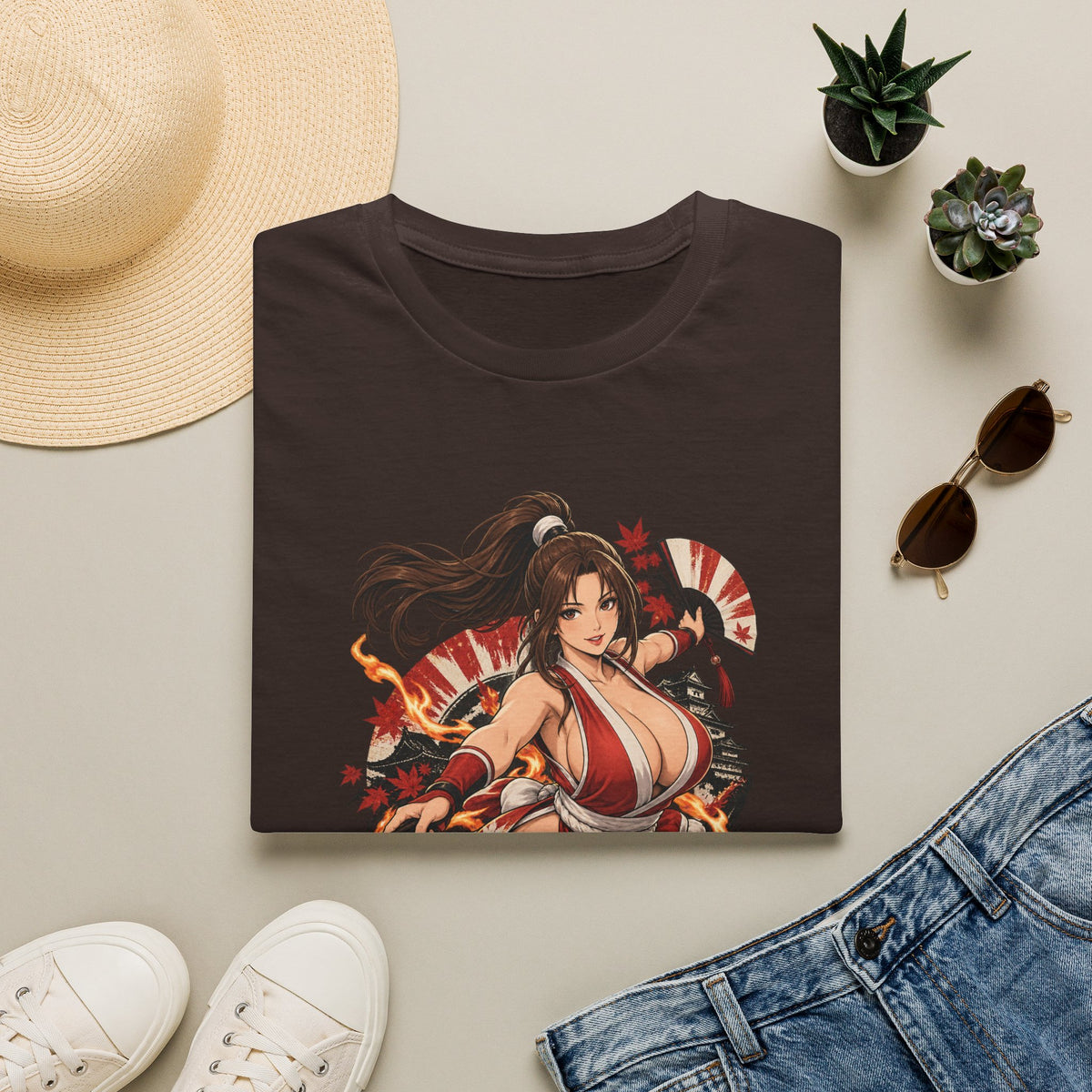 Mai Shiranui | Fatal Fury | Anime Style Pin up Girl Warrior T-Shirt
