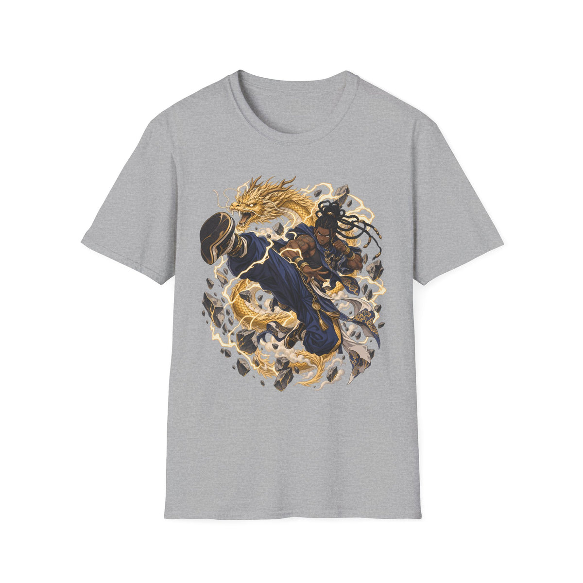Golden Dragon | Ninja Dragon Kick | Martial Arts Warrior T Shirt