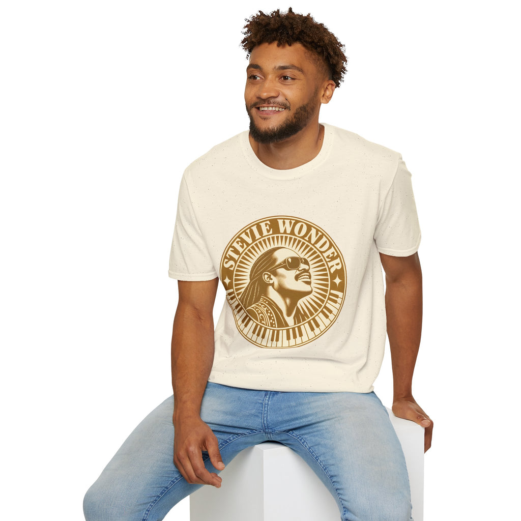 Stevie Wonder Graphic T-Shirt - Vintage Gold Portrait Tee