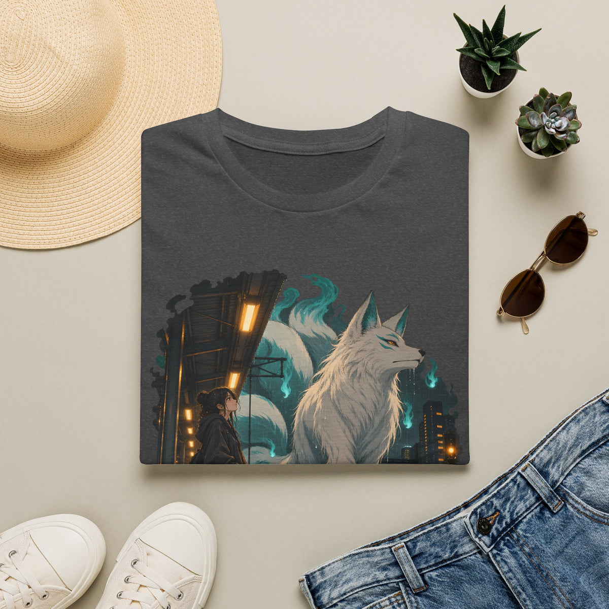 Wolf in the Rain | Last Train Home T-Shirt | Urban Nightscape Graphic Tee