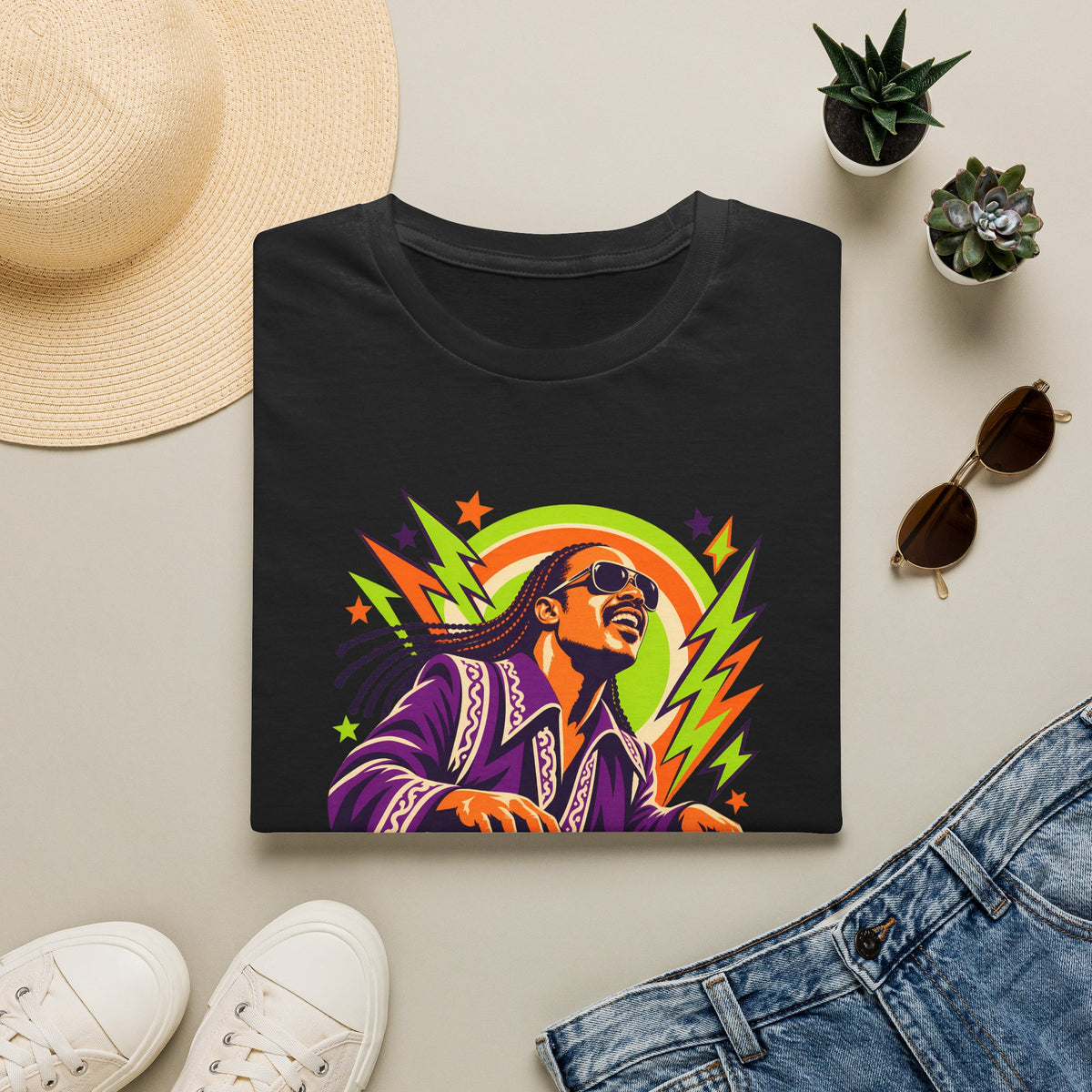 Retro Music Legend Stevie Wonder Graphic Tee