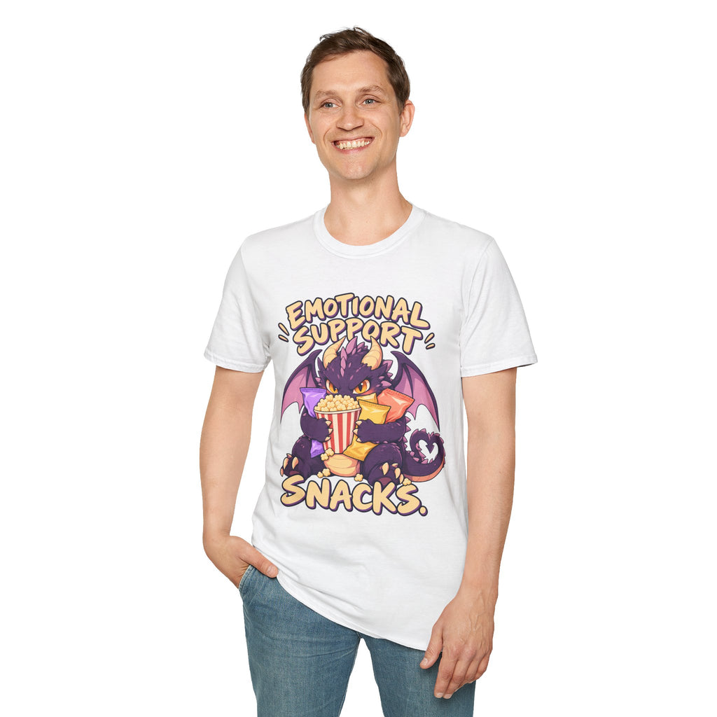 Emotional Support Snacks | Cute Dragon Eating Popcorn Anime Shirt