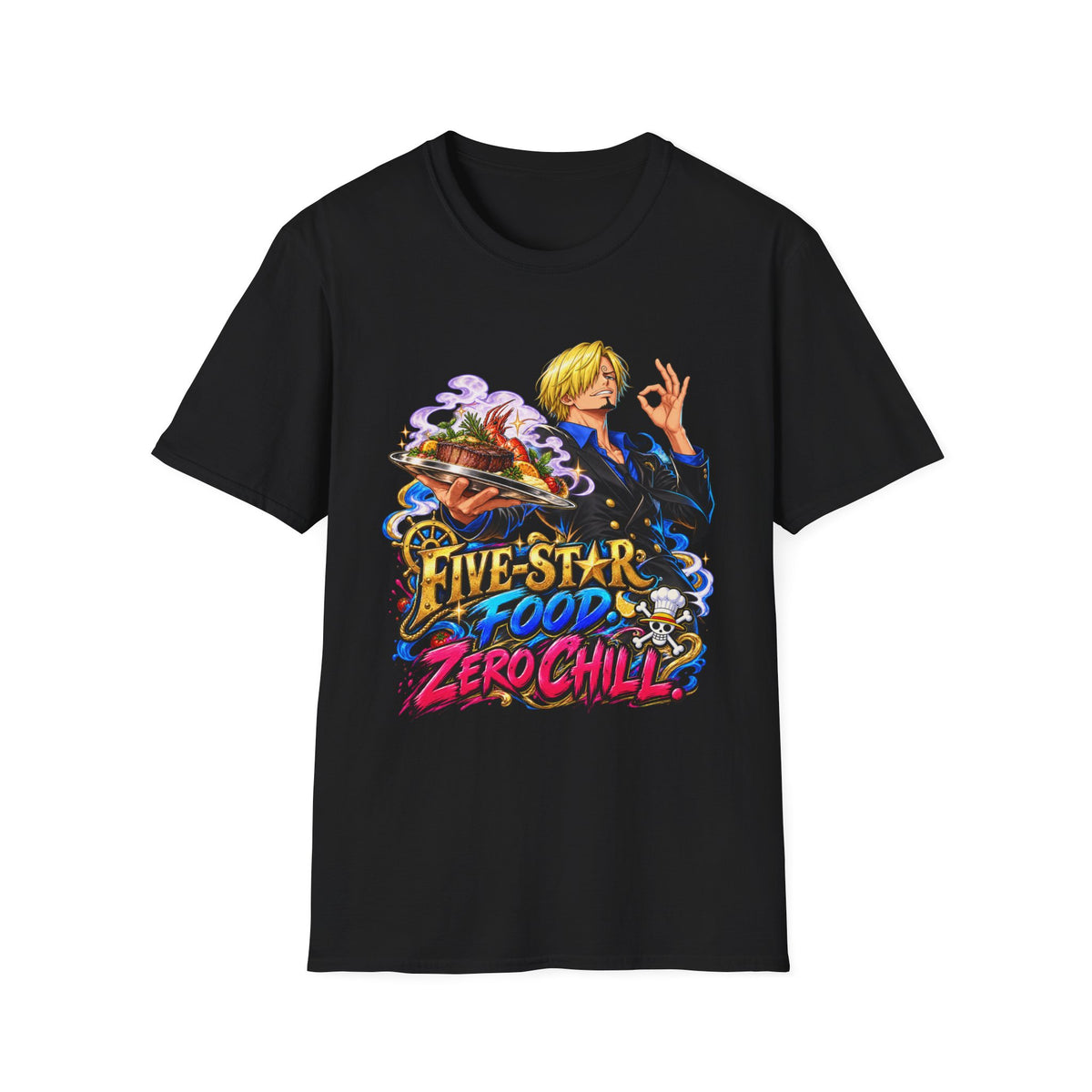 One Piece | Sanji | Five-Star Food, Zero Chill | Graphic T-Shirt