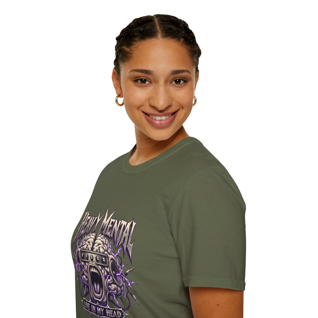 Heavy Mental T-Shirt | Live In My Head' Metal Graphic Tee