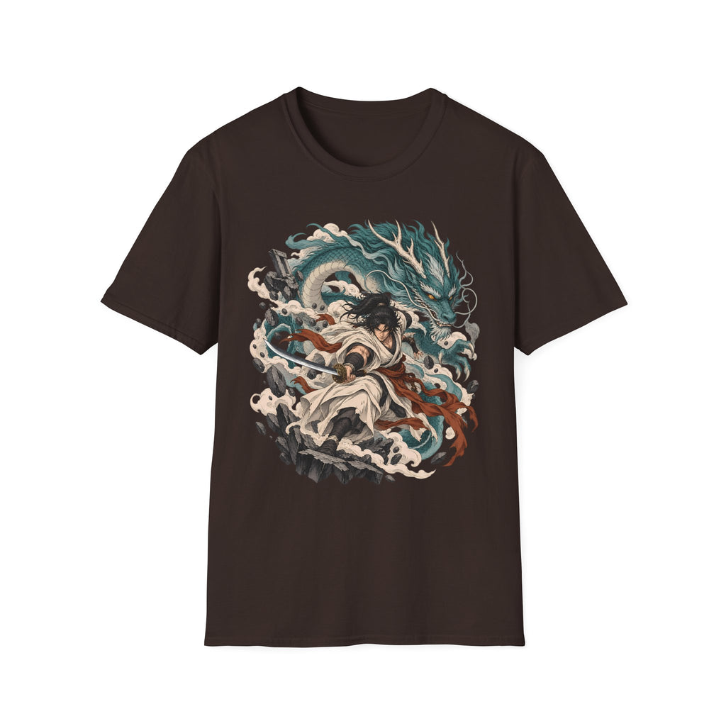 Mythic Dragon Warrior | Japanese Samurai and Serpent T Shirt