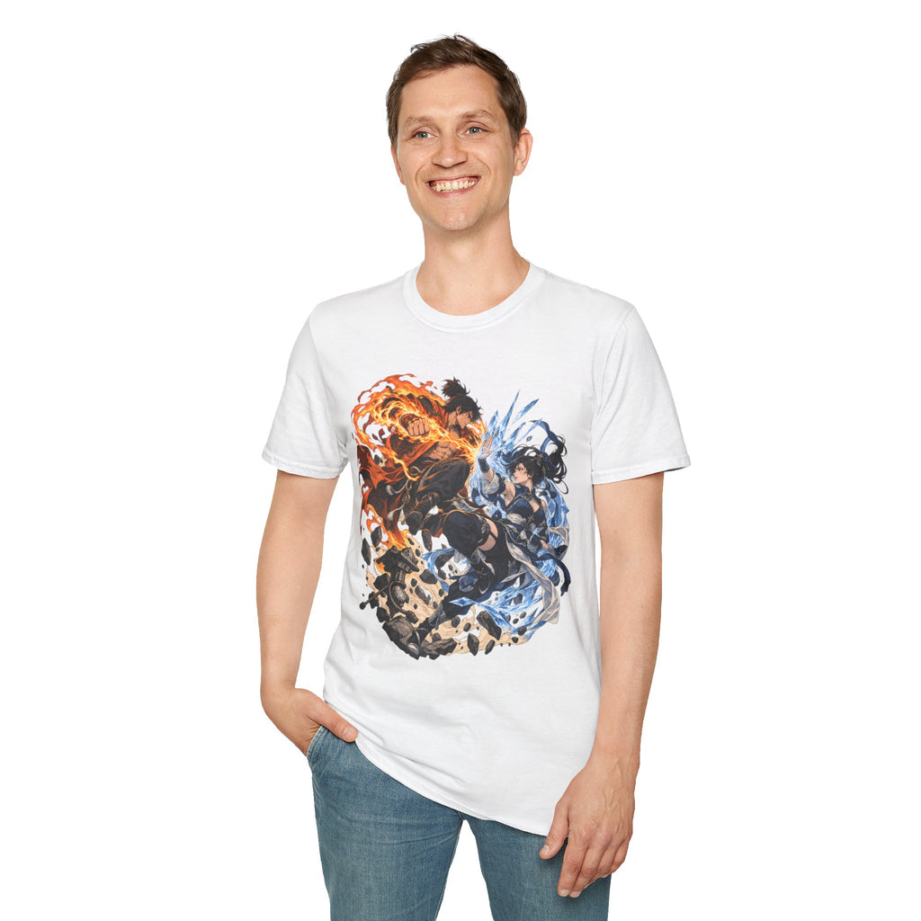 Elemental Battle | Fire vs Ice | Ninja Japanese Fantasy T-Shirt