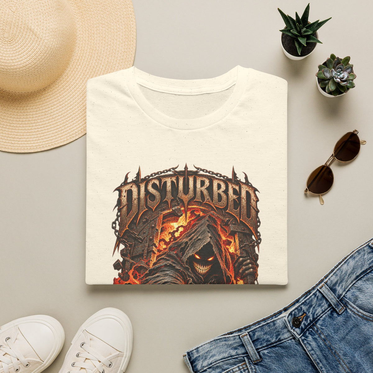 Disturbed | The Guy | Flaming Heavy Metal Band T-Shirt