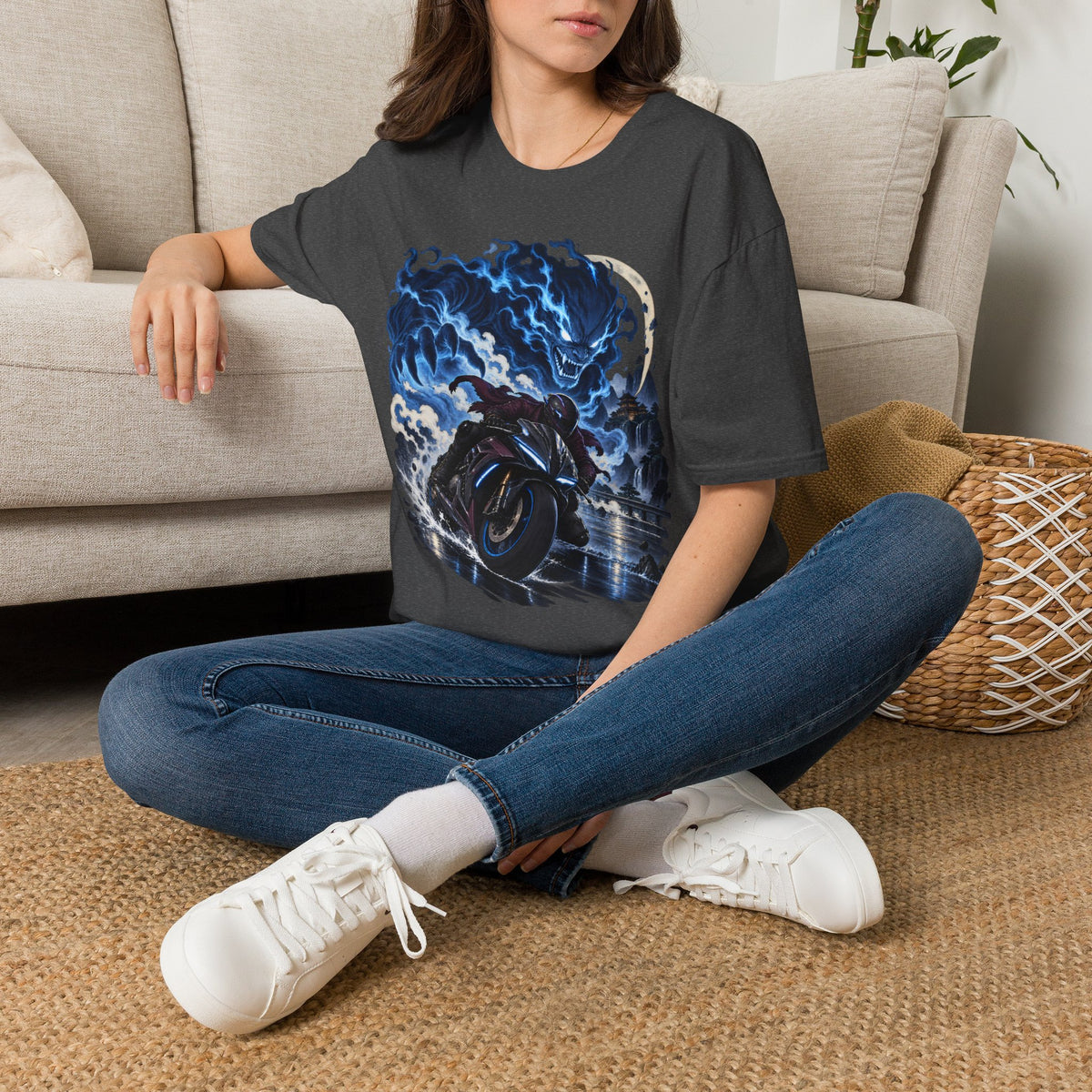 Demon of the Storm | Night Rider | Japanese Urban Motorcycle Tee