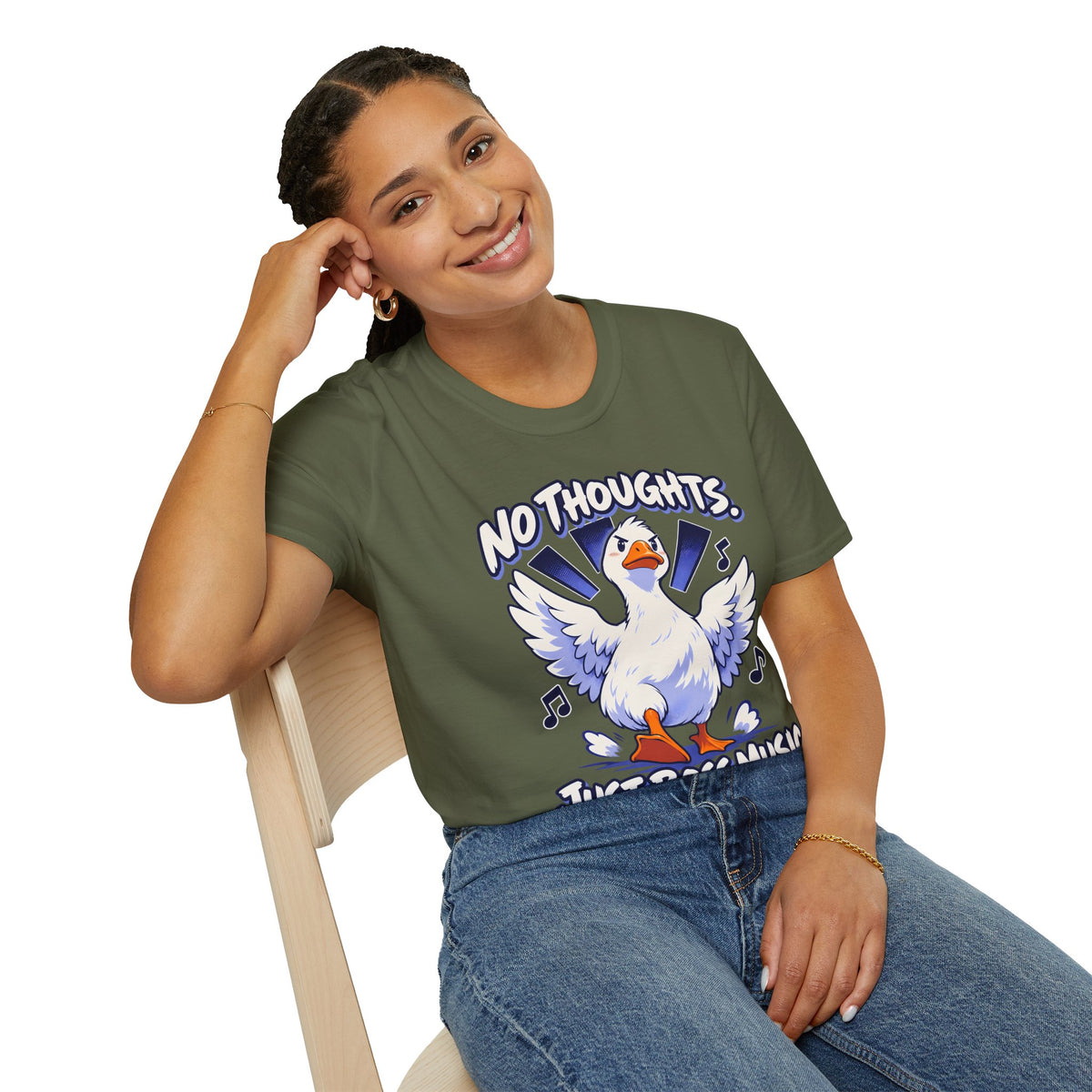 Cute Goose | No Thoughts, Just Boss Music T Shirt