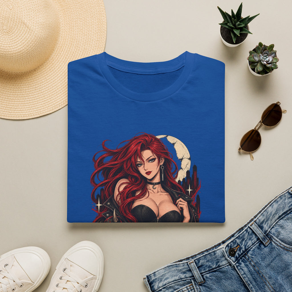 Crimson Dusk | Sexy Gothic Hannya Mask Pin up Woman T-Shirt