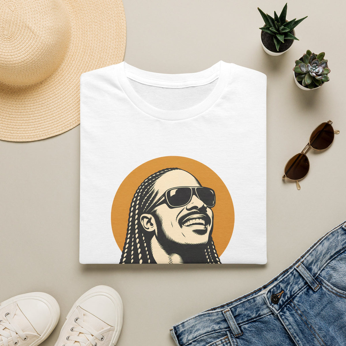 Stevie Wonder Graphic T-Shirt - Retro Soul Music Tee