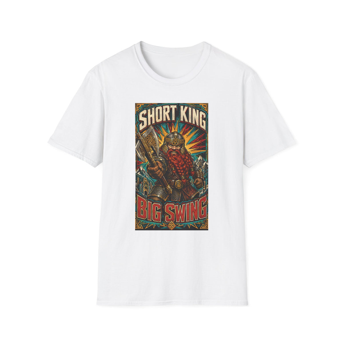 Short King Vintage Dwarf Graphic T-Shirt - Retro Fantasy Beard Warrior Tee