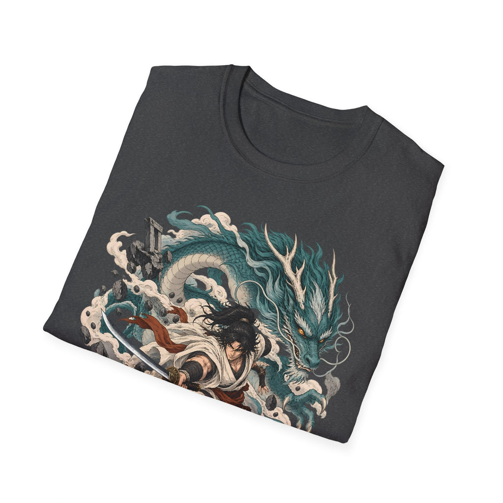Mythic Dragon Warrior | Japanese Samurai and Serpent T Shirt
