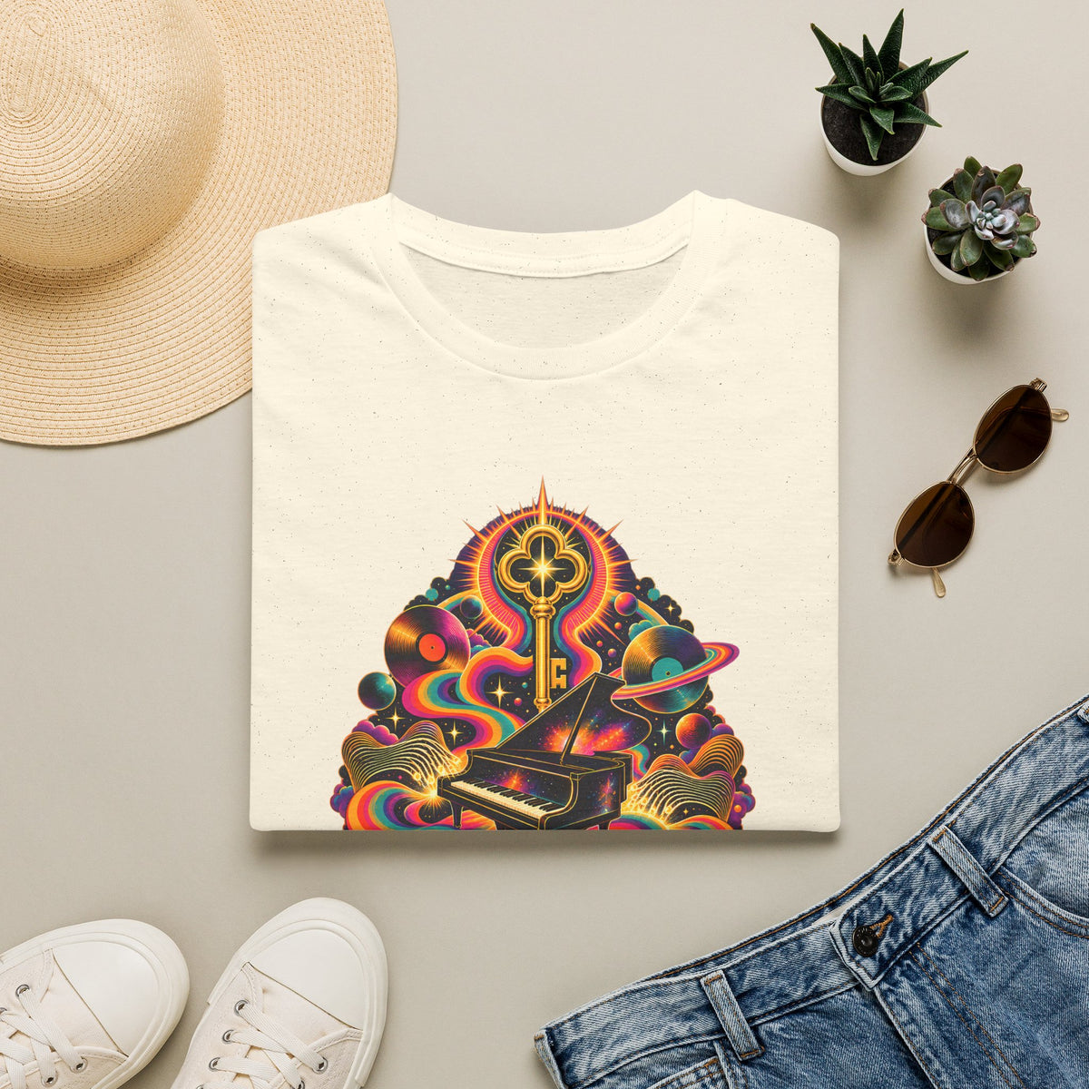 Stevie Wonder Psychedelic Key Songs In The Key of Life T-Shirt